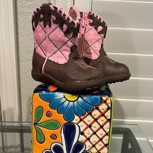 Pink and Brown Toddler Cowboy Boots